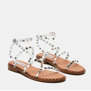 Steve Madden BRAND NEW Travel Clear Sandal with Silver Spikes